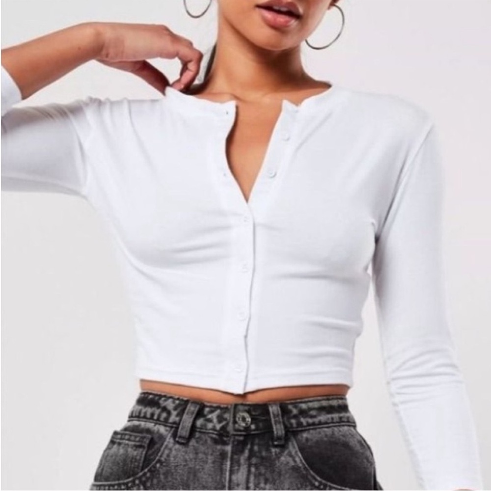 Missguided Button-Up Crop Top